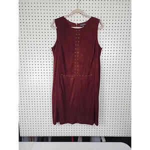 Luxology Burgundy Sleeveless Dress with Grommets Size 14